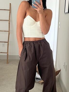 Zara Cream Strapless Bustier Top
